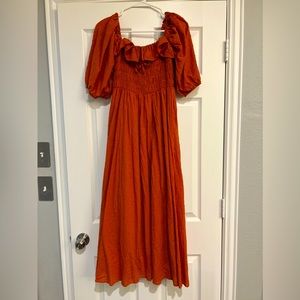 NWOT Rust orange maxi dress sz medium